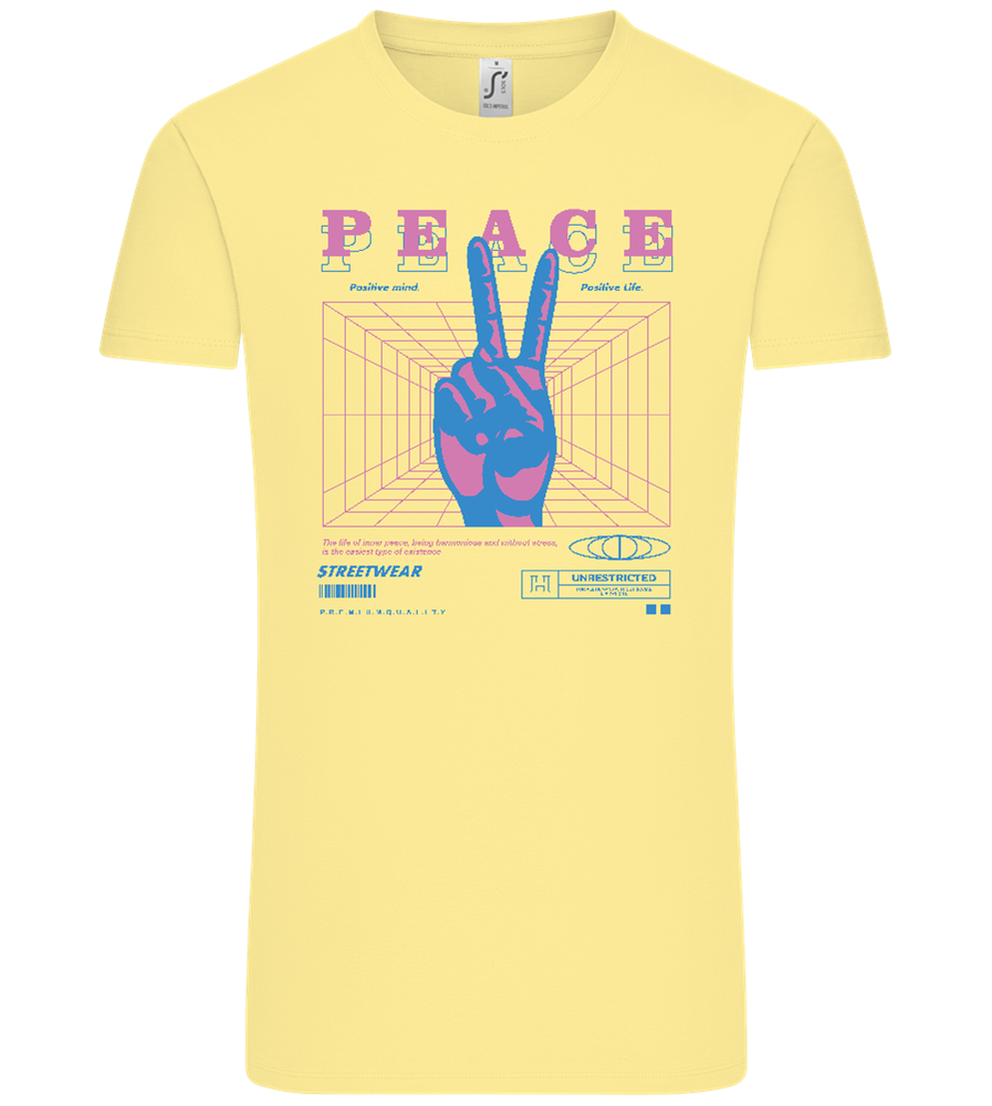 Peace Positive Mind Positive Life Design - Comfort Unisex T-Shirt_AMARELO CLARO_front