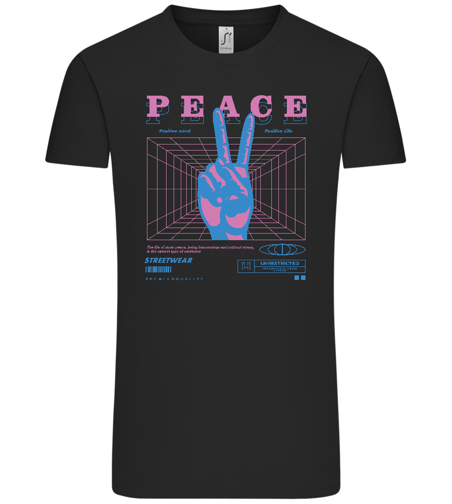 Peace Positive Mind Positive Life Design - Comfort Unisex T-Shirt_DEEP BLACK_front