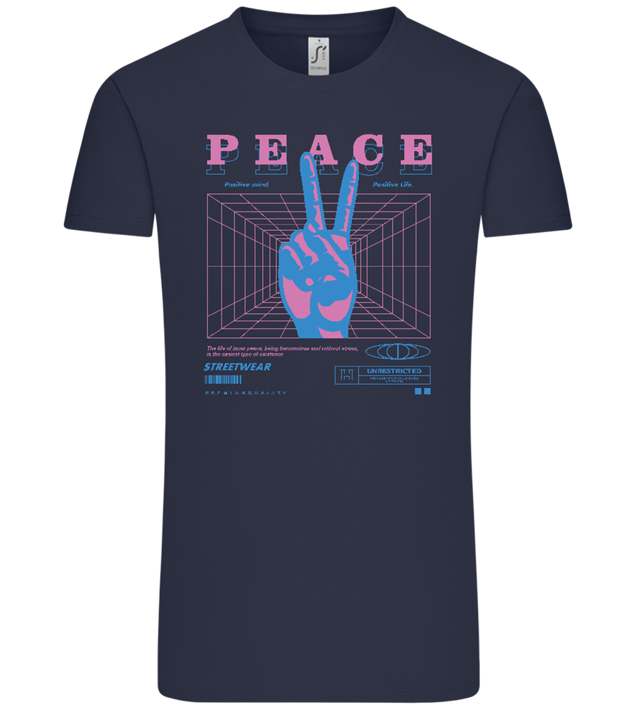 Peace Positive Mind Positive Life Design - Comfort Unisex T-Shirt_FRENCH NAVY_front