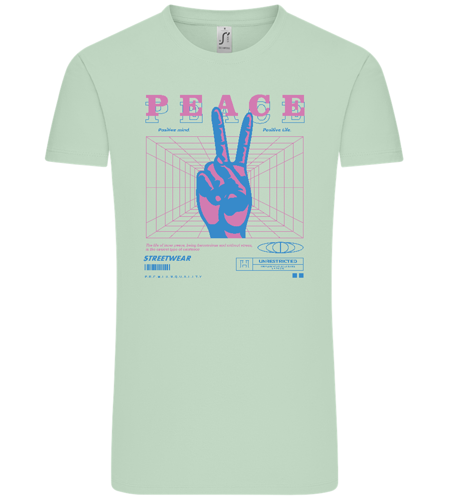 Peace Positive Mind Positive Life Design - Comfort Unisex T-Shirt_ICE GREEN_front