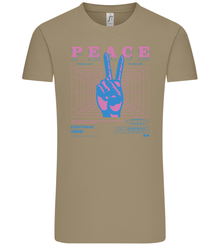 Peace Positive Mind Positive Life Design - Comfort Unisex T-Shirt_KHAKI_front