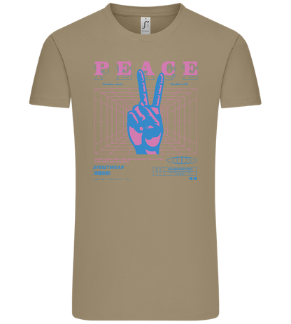Peace Positive Mind Positive Life Design - Comfort Unisex T-Shirt_KHAKI_front