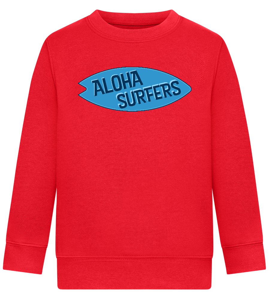 Aloha Surfers Design - Comfort Kids Sweater_BRIGHT RED_front