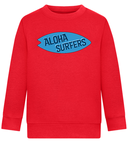 Aloha Surfers Design - Comfort Kids Sweater_BRIGHT RED_front