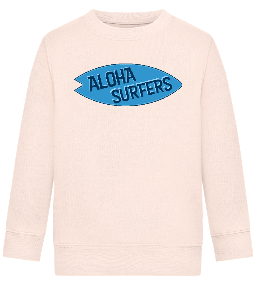 Aloha Surfers Design - Comfort Kids Sweater_LIGHT PEACH ROSE_front