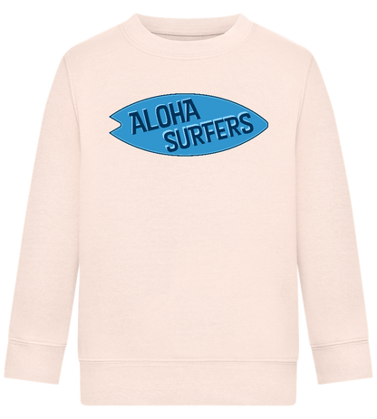 Aloha Surfers Design - Comfort Kids Sweater_LIGHT PEACH ROSE_front