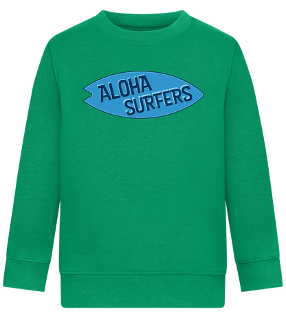 Aloha Surfers Design - Comfort Kids Sweater_MEADOW GREEN_front