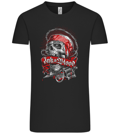 Ink And Blood Skull Design - Comfort Unisex T-Shirt_DEEP BLACK_front