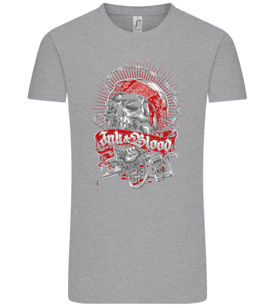 Ink And Blood Skull Design - Comfort Unisex T-Shirt_ORION GREY_front