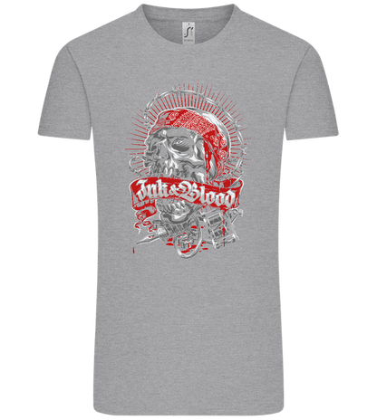 Ink And Blood Skull Design - Comfort Unisex T-Shirt_ORION GREY_front