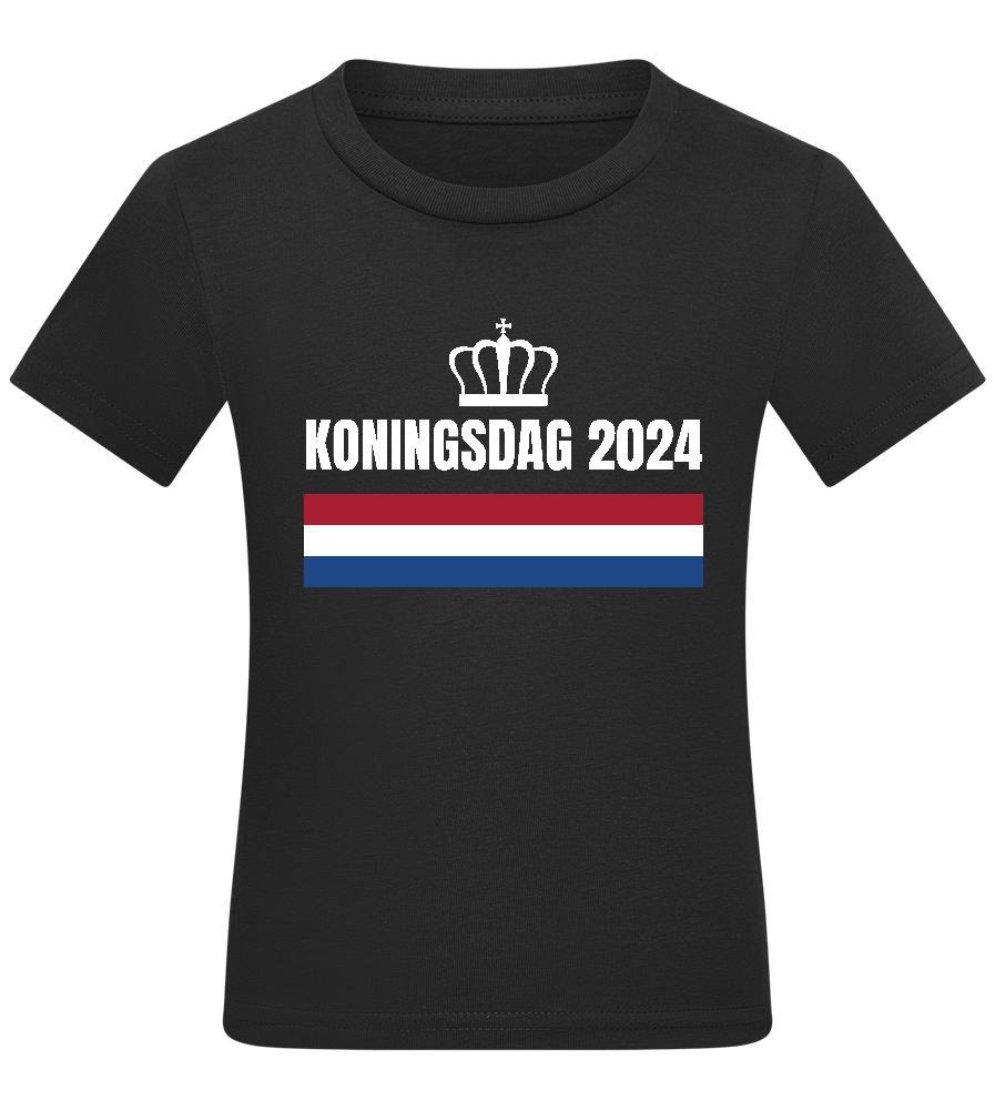 Kingsday Flag Design - Comfort kids fitted t-shirt_DEEP BLACK_front