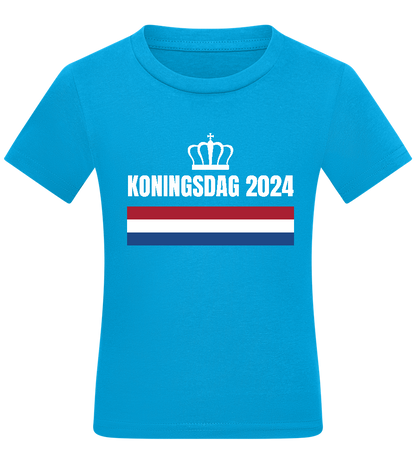 Kingsday Flag Design - Comfort kids fitted t-shirt_TURQUOISE_front