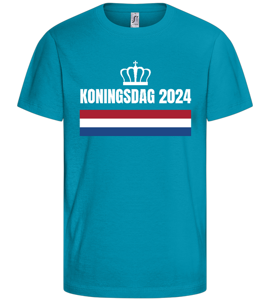 Kingsday Flag Design - Comfort kids fitted t-shirt_TURQUOISE_front