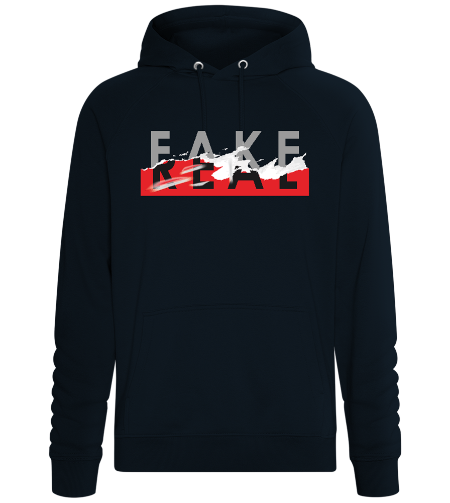 Fake Real Design - Comfort unisex hoodie_BLACK_front