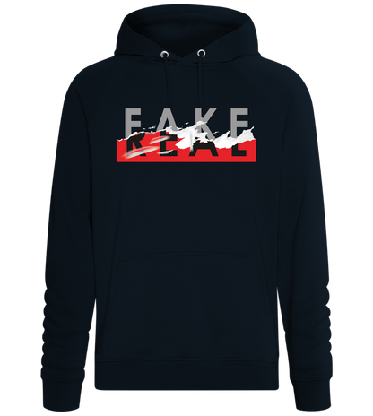 Fake Real Design - Comfort unisex hoodie_BLACK_front