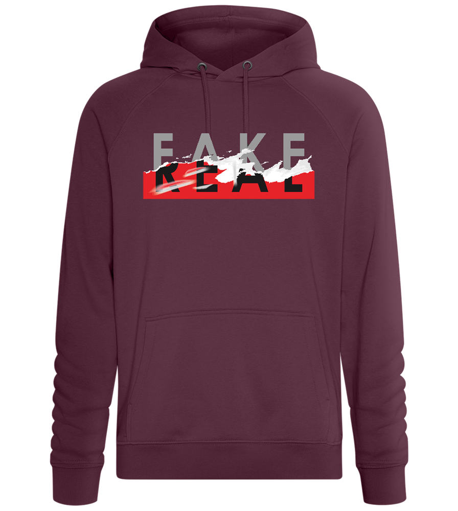 Fake Real Design - Comfort unisex hoodie_BORDEAUX_front