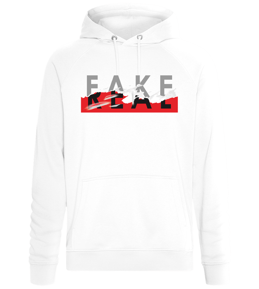 Fake Real Design - Comfort unisex hoodie_WHITE_front