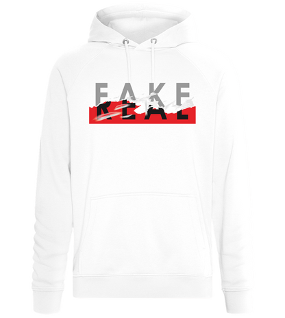 Fake Real Design - Comfort unisex hoodie_WHITE_front