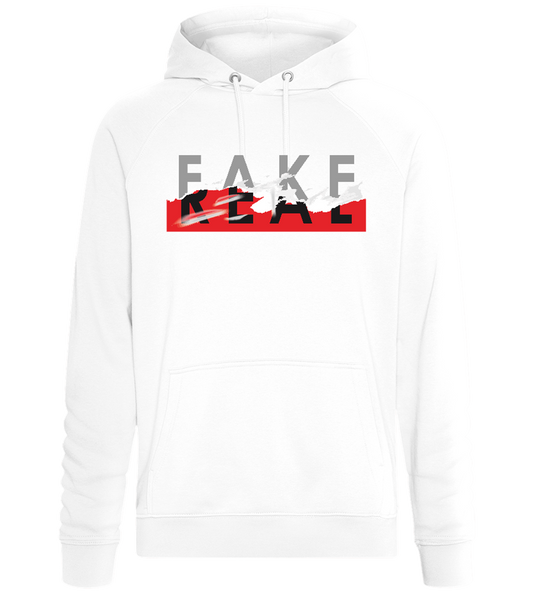 Fake Real Design - Comfort unisex hoodie_WHITE_front