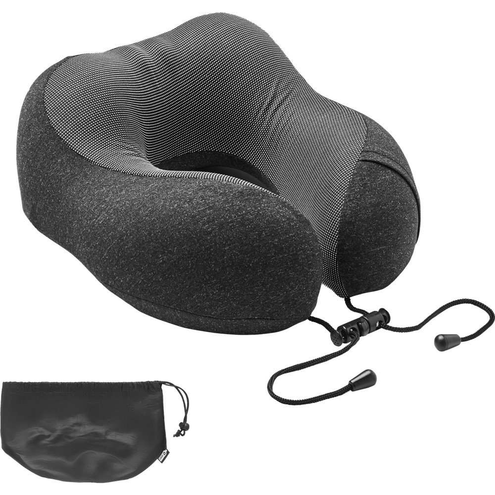 Travel Pillow with Drawstring Bag_STONE GREY_DETAILEDIMAGE_front_1