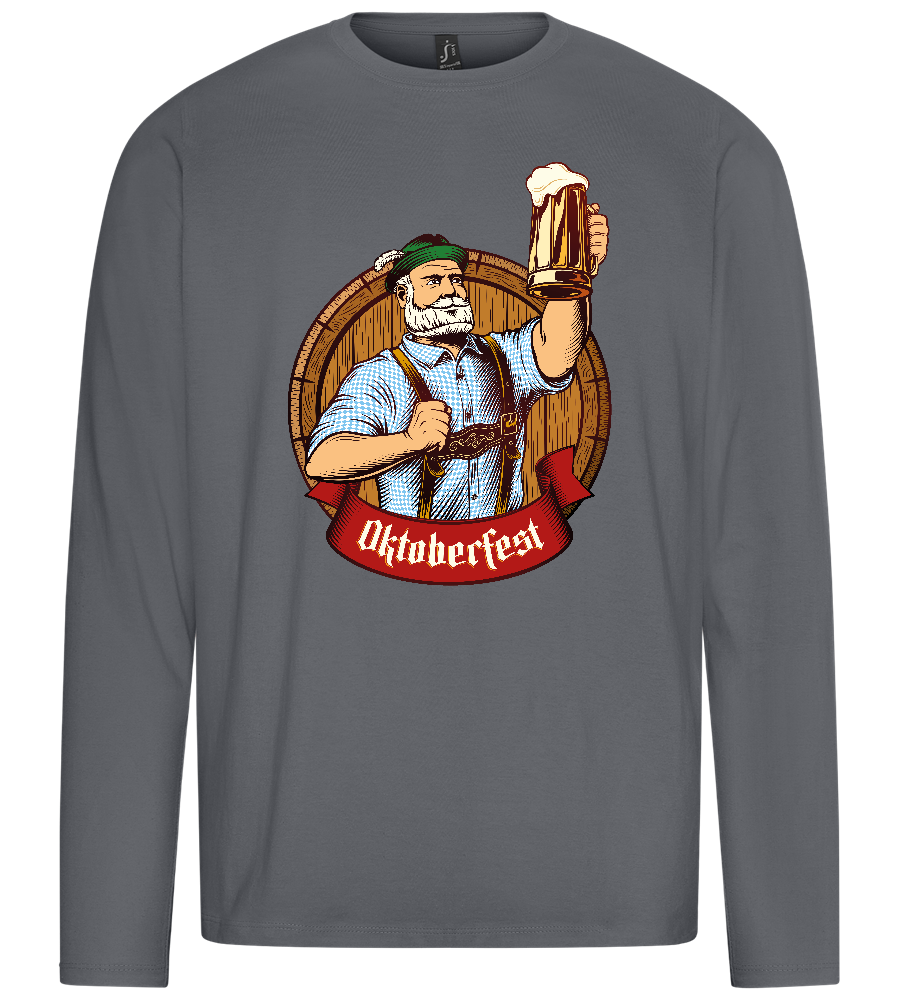 Oktoberfest Man Design - Premium men's long sleeve t-shirt_MOUSE GREY_front