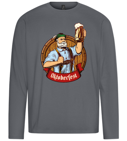 Oktoberfest Man Design - Premium men's long sleeve t-shirt_MOUSE GREY_front