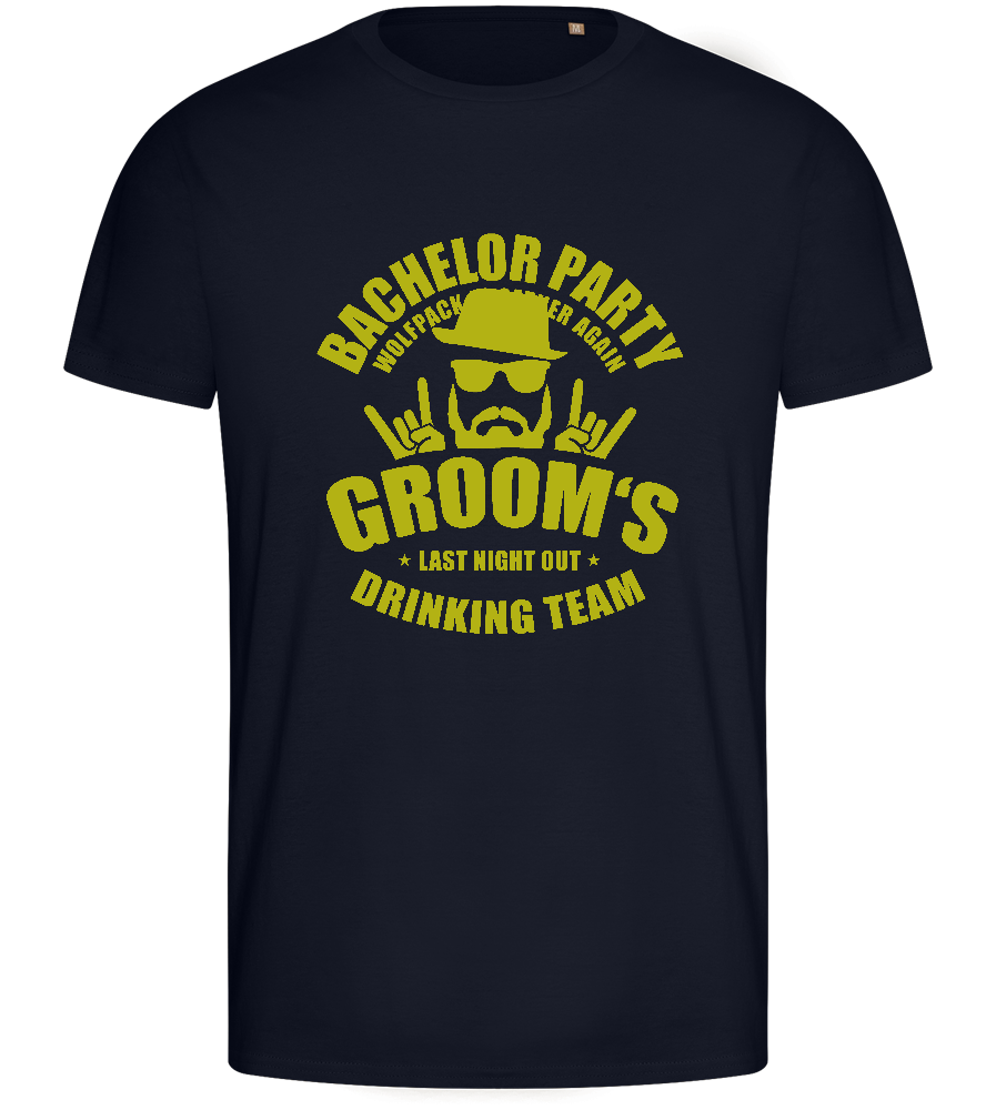 Groom's Drinking Team Design - Basic men's fitted t-shirt_FRENCH NAVY_front