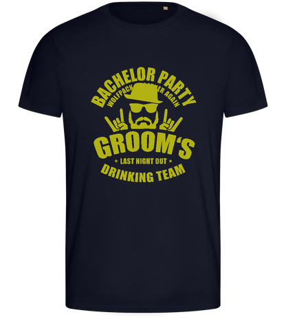 Groom's Drinking Team Design - Basic men's fitted t-shirt_FRENCH NAVY_front