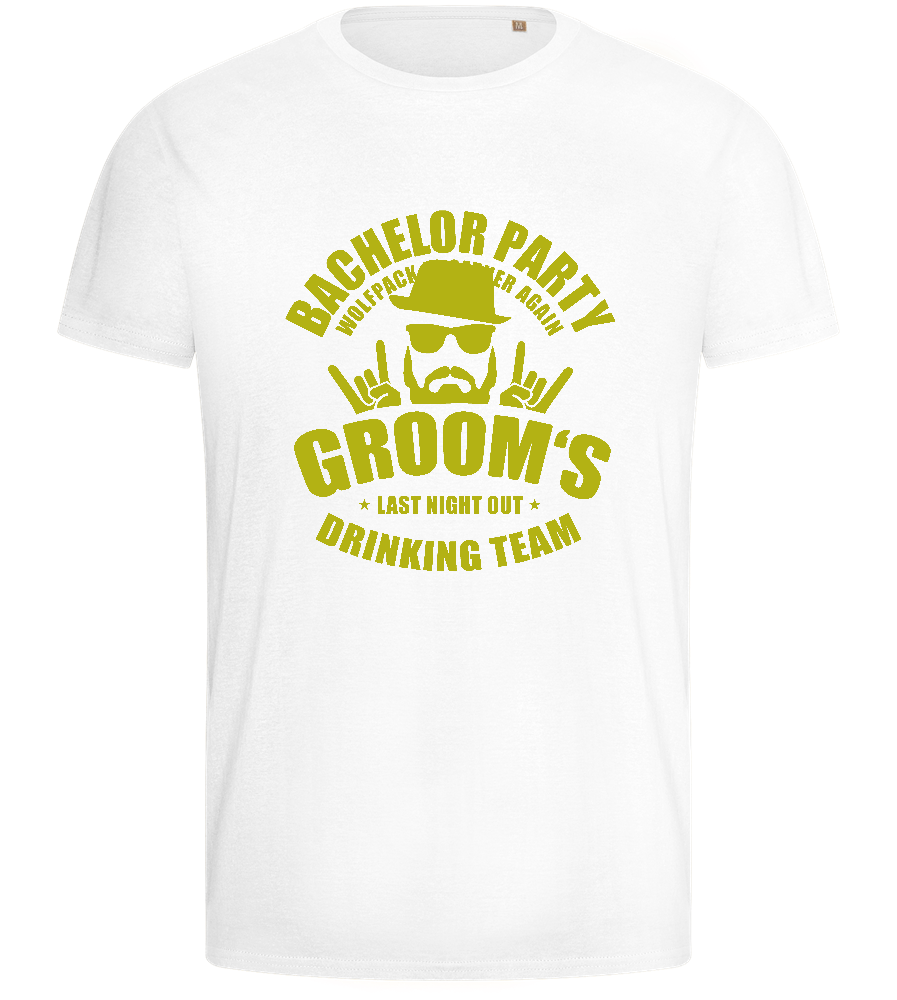 Groom's Drinking Team Design - Basic men's fitted t-shirt_WHITE_front