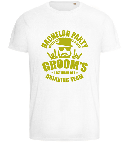 Groom's Drinking Team Design - Basic men's fitted t-shirt_WHITE_front