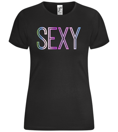 Sexy Neon Text Design - Comfort women's t-shirt_DEEP BLACK_front