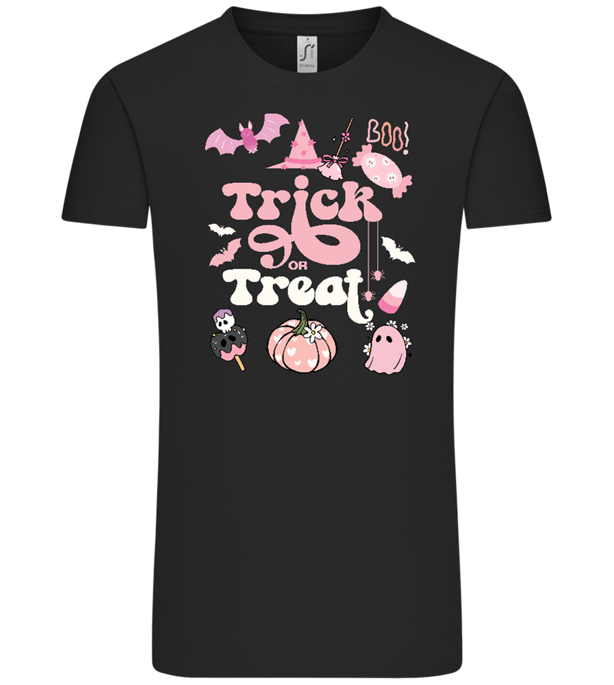 Pink Trick or Treat Design - Comfort Unisex T-Shirt_DEEP BLACK_front