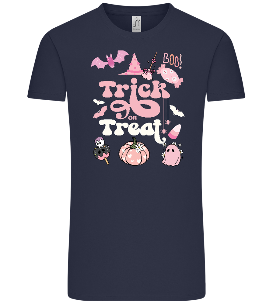 Pink Trick or Treat Design - Comfort Unisex T-Shirt_FRENCH NAVY_front