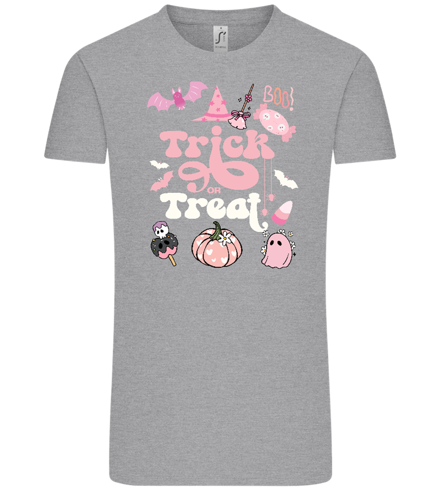 Pink Trick or Treat Design - Comfort Unisex T-Shirt_ORION GREY_front