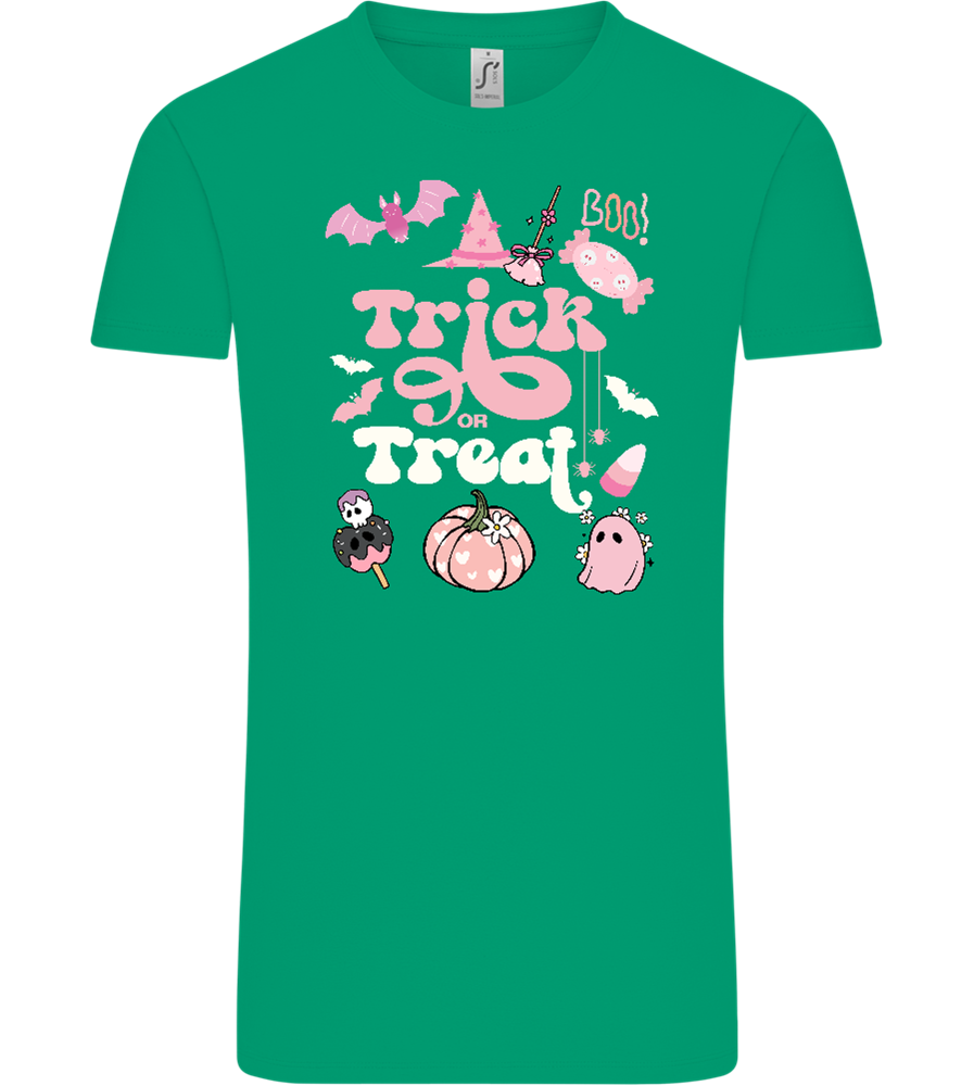 Pink Trick or Treat Design - Comfort Unisex T-Shirt_SPRING GREEN_front