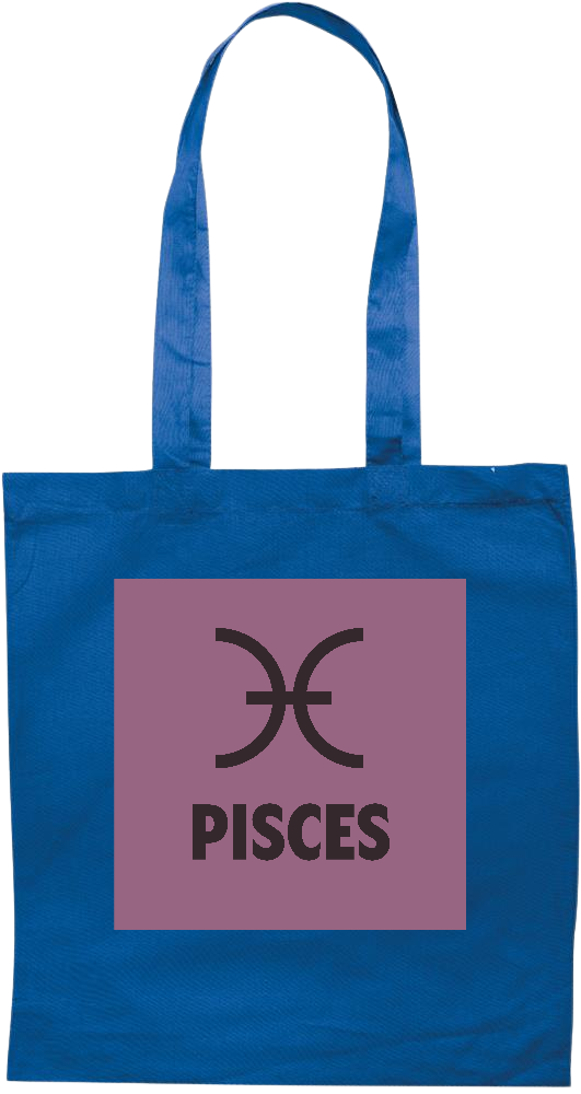 Zodiac Pisces Design - Premium colored cotton tote bag_ROYAL BLUE_front