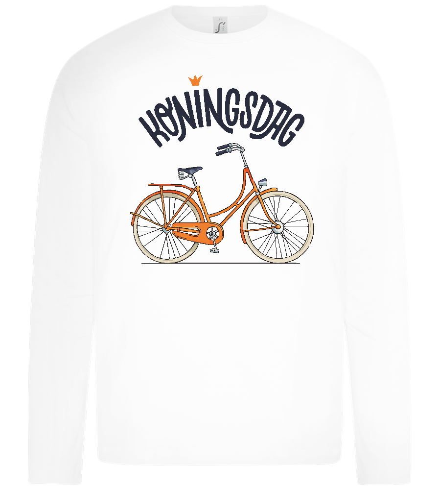 Koningsdag Hollandse Fiets Design - Premium kids long sleeve t-shirt_WHITE_front