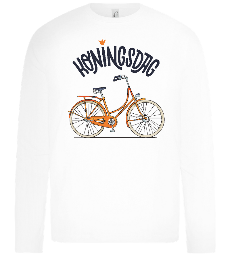 Koningsdag Hollandse Fiets Design - Premium kids long sleeve t-shirt_WHITE_front