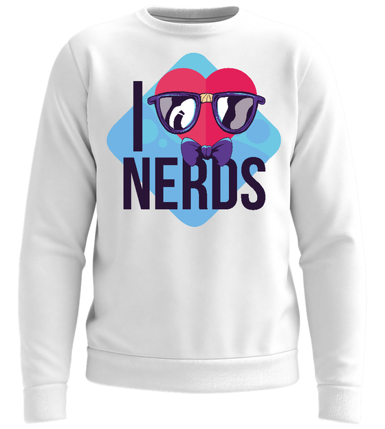 I Love Nerds Design - Comfort unisex sweater_WHITE_front