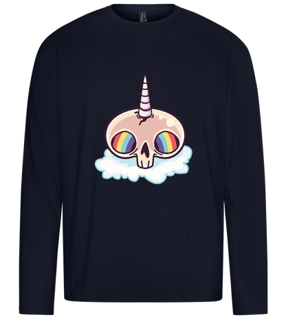 Unicorn Rainbow Design - Premium men's long sleeve t-shirt_FRENCH NAVY_front