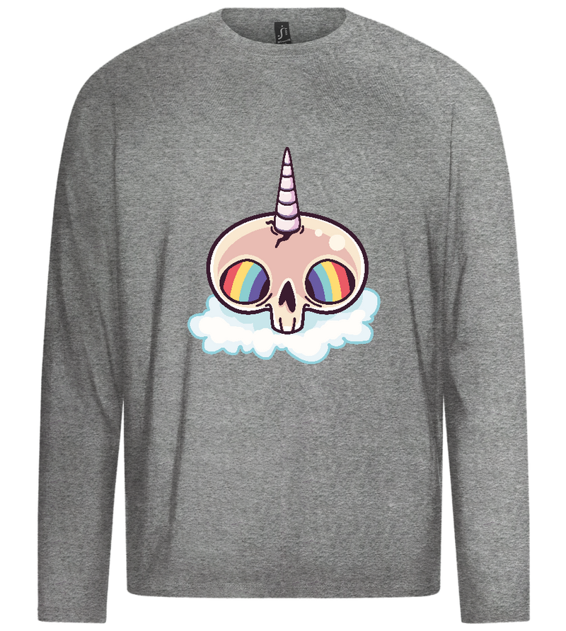 Unicorn Rainbow Design - Premium men's long sleeve t-shirt_ORION GREY_front