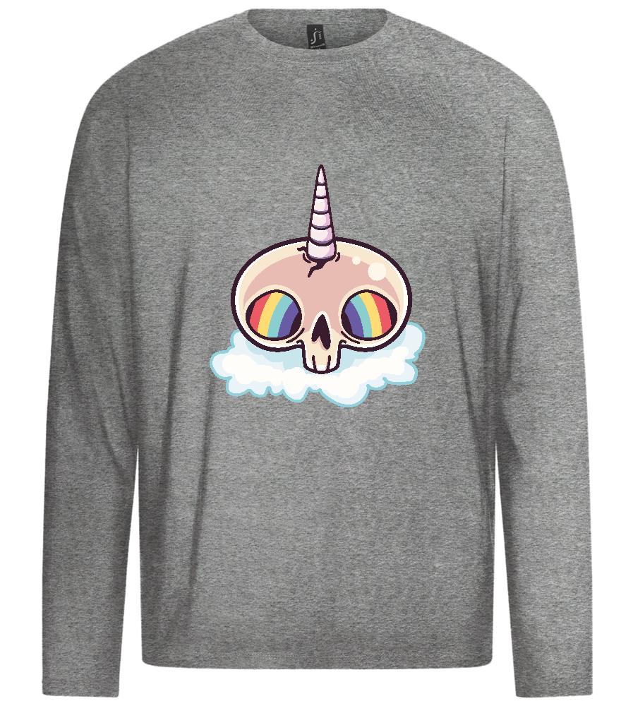 Unicorn Rainbow Design - Premium men's long sleeve t-shirt_ORION GREY_front