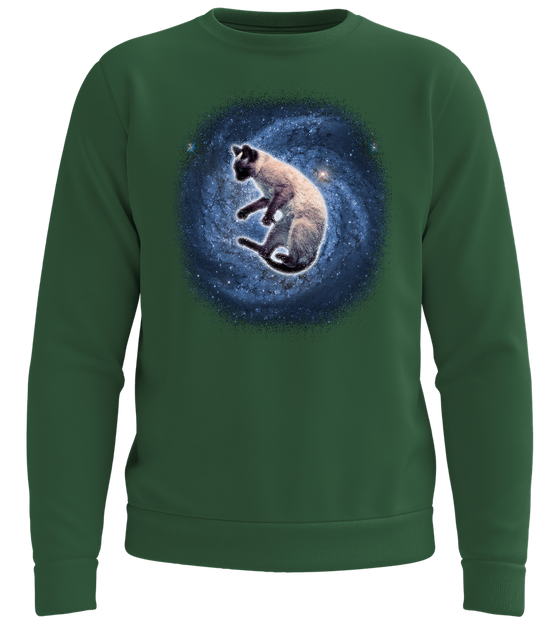 Galaxy Cat Design - Comfort unisex sweater_GREEN BOTTLE_front