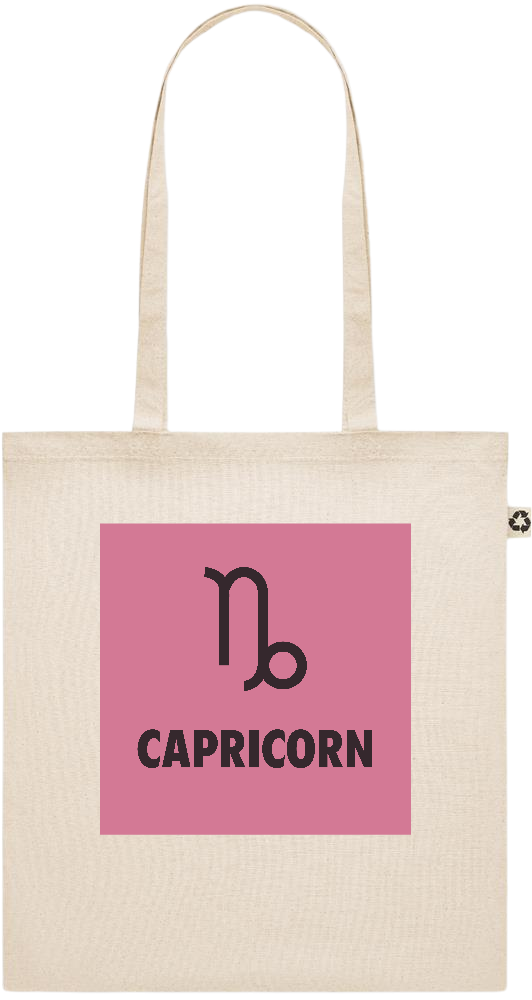 Zodiac Capricorn Design - Recycled cotton shopping bag_BEIGE_front