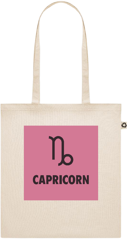 Zodiac Capricorn Design - Recycled cotton shopping bag_BEIGE_front