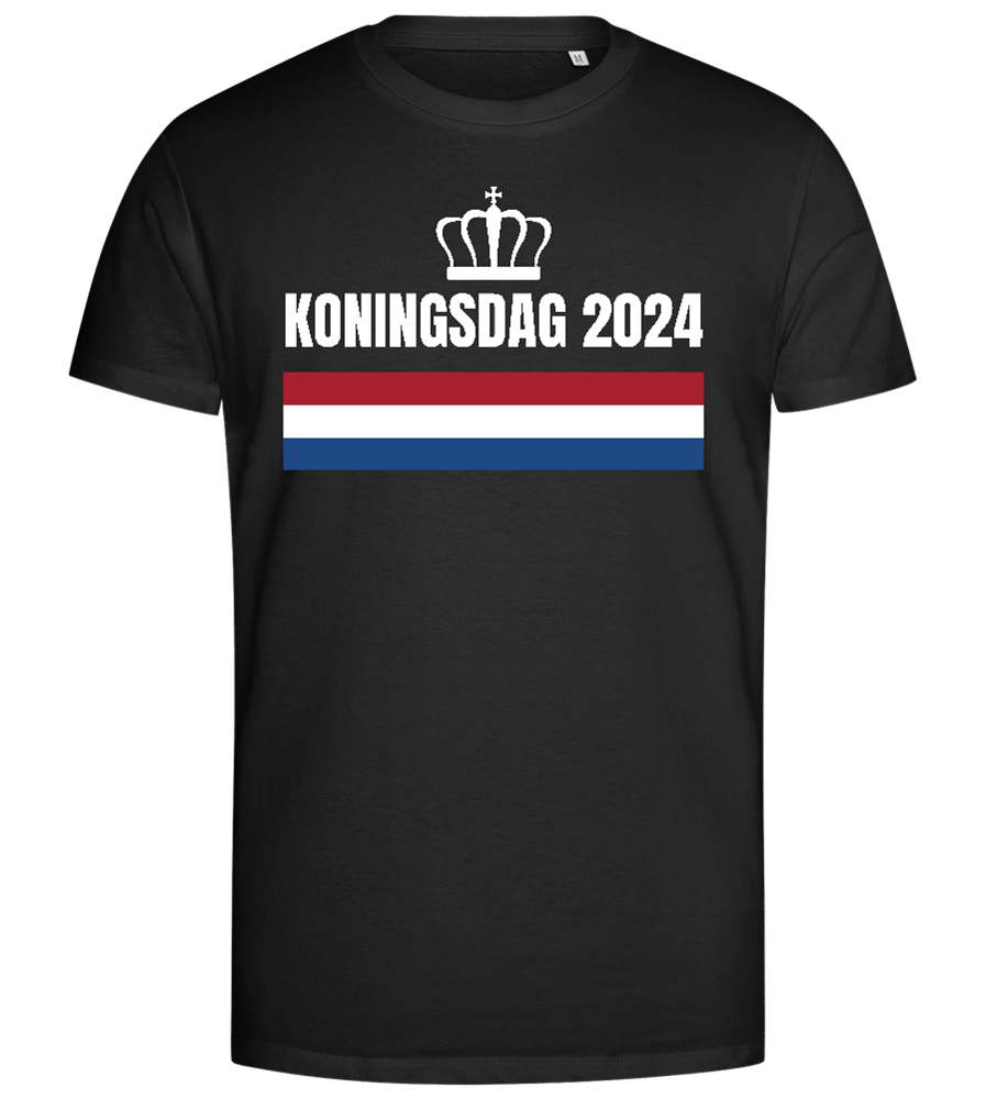 Kingsday Flag Design - Premium men's close fitting t-shirt_DEEP BLACK_front