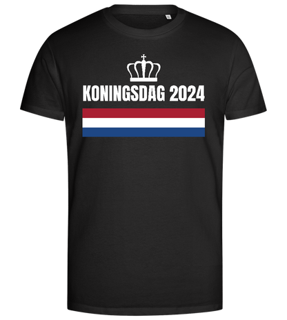 Kingsday Flag Design - Premium men's close fitting t-shirt_DEEP BLACK_front