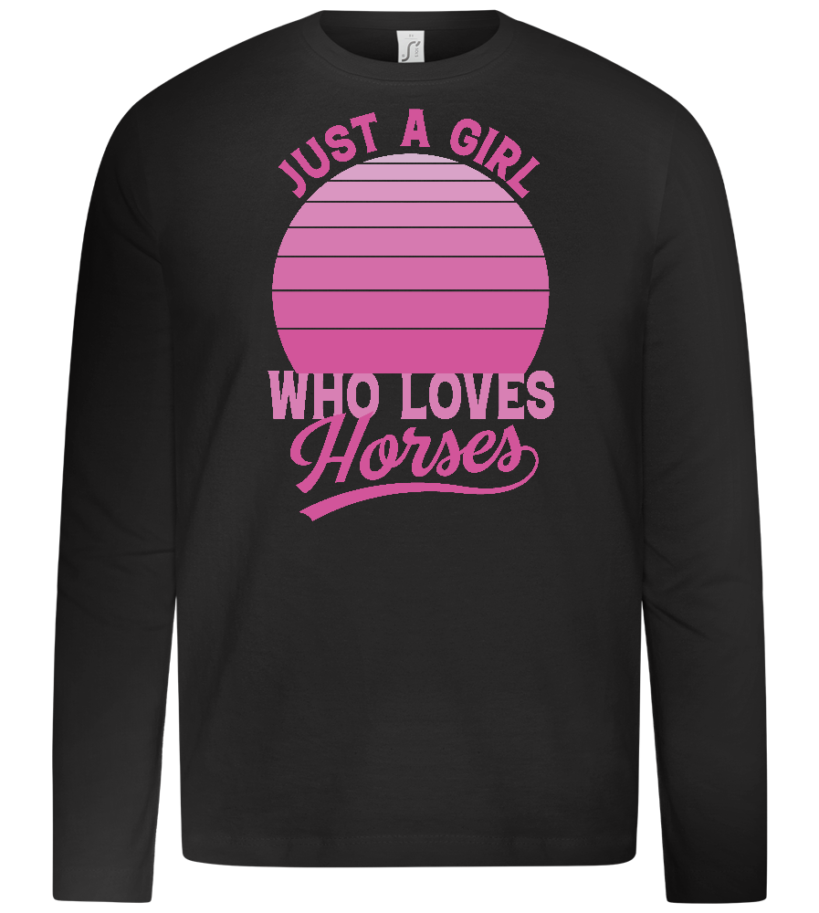 Just a Girl Who Loves Horses Design - Premium kids long sleeve t-shirt_DEEP BLACK_front