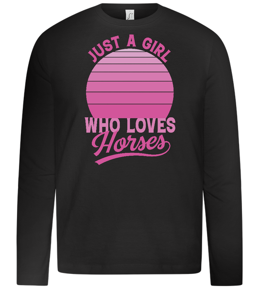 Just a Girl Who Loves Horses Design - Premium kids long sleeve t-shirt_DEEP BLACK_front