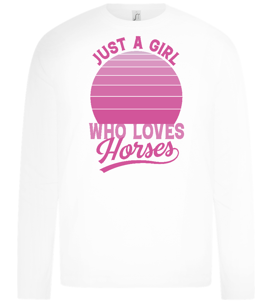 Just a Girl Who Loves Horses Design - Premium kids long sleeve t-shirt_WHITE_front